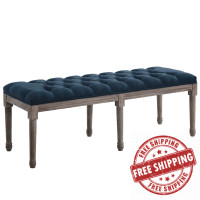 Modway EEI-3368-NAV Province French Vintage Upholstered Fabric Bench