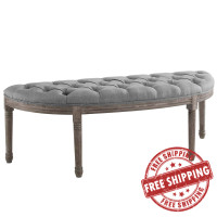 Modway EEI-3369-LGR Esteem Vintage French Upholstered Fabric Semi-Circle Bench