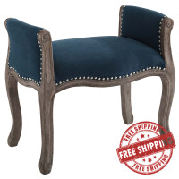 Modway EEI-3370-NAV Avail Vintage French Upholstered Fabric Bench