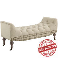 Modway EEI-3372-BEI Roland Vintage French Upholstered Fabric Bench