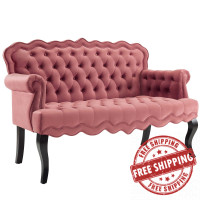 Modway EEI-3373-DUS Viola Chesterfield Button Tufted Loveseat Performance Velvet Settee