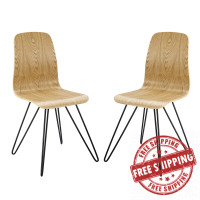 Modway EEI-3378-NAT Drift Dining Side Chair Set of 2