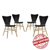 Modway EEI-3380-BLK Cascade Dining Chair Set of 4