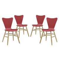 Modway EEI-3380-RED Cascade Dining Chair Set of 4
