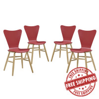 Modway EEI-3380-RED Cascade Dining Chair Set of 4