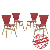 Modway EEI-3380-RED Cascade Dining Chair Set of 4