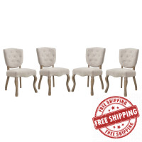 Modway EEI-3384-BEI Array Dining Side Chair Set of 4