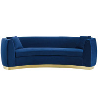 Modway EEI-3408-NAV Resolute Curved Performance Velvet Sofa