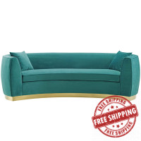 Modway EEI-3408-TEA Resolute Curved Performance Velvet Sofa