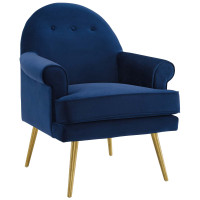 Modway EEI-3412-NAV Revive Tufted Button Accent Performance Velvet Armchair