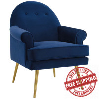 Modway EEI-3412-NAV Revive Tufted Button Accent Performance Velvet Armchair