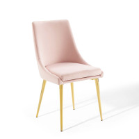 Modway EEI-3416-PNK Viscount Modern Accent Performance Velvet Dining Chair