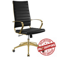 Modway EEI-3417-GLD-BLK Jive Gold Stainless Steel Highback Office Chair