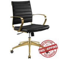 Modway EEI-3418-GLD-BLK Jive Gold Stainless Steel Midback Office Chair