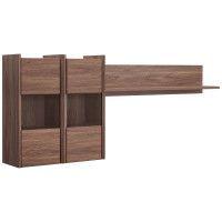 Modway EEI-3436-WAL Walnut Visionary Wall Mounted Shelves