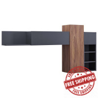 Modway EEI-3440-WAL-GRY Scope Wall Mounted Shelves