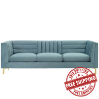 Modway EEI-3454-LBU Ingenuity Channel Tufted Performance Velvet Sofa