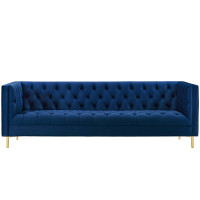 Modway EEI-3455-NAV Delight Tufted Button Performance Velvet Sofa