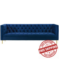 Modway EEI-3455-NAV Delight Tufted Button Performance Velvet Sofa