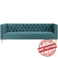 Modway EEI-3455-SEA Delight Tufted Button Performance Velvet Sofa