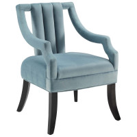 Modway EEI-3458-LBU Harken Performance Velvet Accent Chair