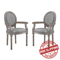Modway EEI-3465-LGR Emanate Dining Armchair Upholstered Fabric Set of 2
