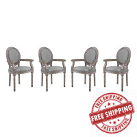 Modway EEI-3466-LGR Emanate Dining Armchair Upholstered Fabric Set of 4