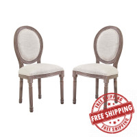 Modway EEI-3467-BEI Emanate Dining Side Chair Upholstered Fabric Set of 2