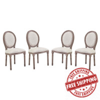 Modway EEI-3468-BEI Emanate Dining Side Chair Upholstered Fabric Set of 4