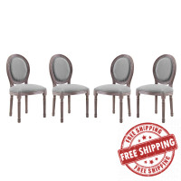 Modway EEI-3468-LGR Emanate Dining Side Chair Upholstered Fabric Set of 4