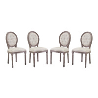 Modway EEI-3470-BEI Arise Dining Side Chair Upholstered Fabric Set of 4
