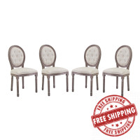 Modway EEI-3470-BEI Arise Dining Side Chair Upholstered Fabric Set of 4