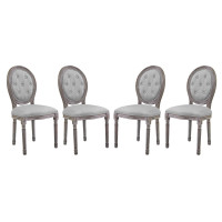 Modway EEI-3470-LGR Arise Dining Side Chair Upholstered Fabric Set of 4