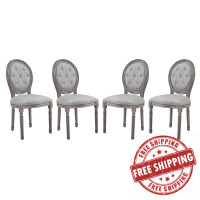 Modway EEI-3470-LGR Arise Dining Side Chair Upholstered Fabric Set of 4