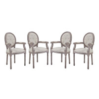 Modway EEI-3471-BEI Arise Dining Armchair Upholstered Fabric Set of 4