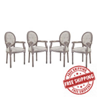 Modway EEI-3471-BEI Arise Dining Armchair Upholstered Fabric Set of 4