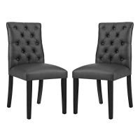 Modway EEI-3472-BLK Duchess Dining Chair Vinyl Set of 2