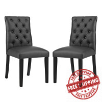Modway EEI-3472-BLK Duchess Dining Chair Vinyl Set of 2