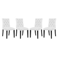 Modway EEI-3473-WHI Duchess Dining Chair Vinyl Set of 4