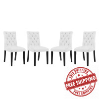 Modway EEI-3473-WHI Duchess Dining Chair Vinyl Set of 4