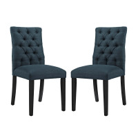 Modway EEI-3474-AZU Duchess Dining Chair Fabric Set of 2