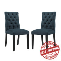 Modway EEI-3474-AZU Duchess Dining Chair Fabric Set of 2