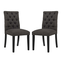 Modway EEI-3474-BRN Duchess Dining Chair Fabric Set of 2