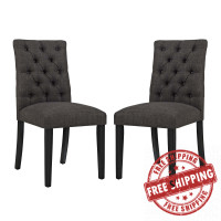 Modway EEI-3474-BRN Duchess Dining Chair Fabric Set of 2