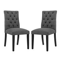 Modway EEI-3474-GRY Duchess Dining Chair Fabric Set of 2
