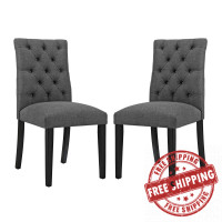 Modway EEI-3474-GRY Duchess Dining Chair Fabric Set of 2