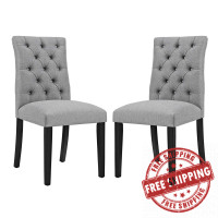 Modway EEI-3474-LGR Duchess Dining Chair Fabric Set of 2