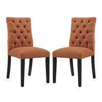 Modway EEI-3474-ORA Duchess Dining Chair Fabric Set of 2