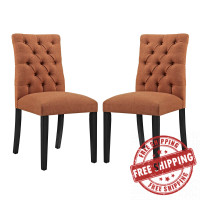 Modway EEI-3474-ORA Duchess Dining Chair Fabric Set of 2