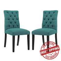 Modway EEI-3474-TEA Duchess Dining Chair Fabric Set of 2